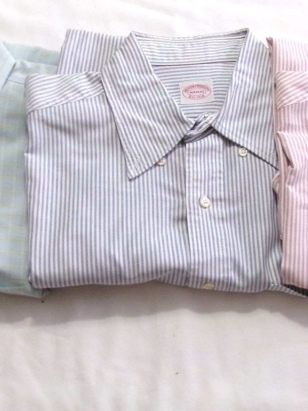 Lot of 3 BROOKS BROTHERS button down shirts Size 17 1/2 X 33